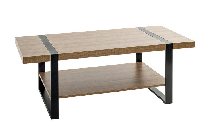 Couchtisch >25199< in eiche, schwarz - 120x45x60cm (BxHxT)