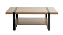 Couchtisch >25199< in eiche, schwarz - 120x45x60cm (BxHxT)