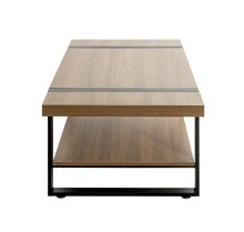Couchtisch >25199< in eiche, schwarz - 120x45x60cm (BxHxT)