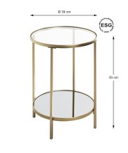 Beistelltisch >25232< in gold - 55x39 (HxD)
