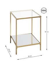 Beistelltisch >25233< in gold - 39x55x39 (BxHxT)