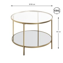 Beistelltisch >25234< in gold - 45x60 (HxD)