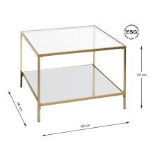 Beistelltisch >25235< in gold - 60x45x60 (BxHxT)