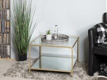 Beistelltisch >25235< in gold - 60x45x60 (BxHxT)