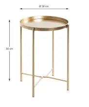 Beistelltisch >25266< in gold, Metall - 50x39cm (HxD)