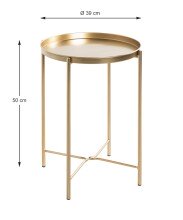 Beistelltisch >25266< in gold, Metall - 50x39cm (HxD)
