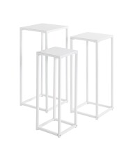 Blumentisch >25359< (3er-Set) in weiß, Metall...