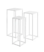 Blumentisch >25359< (3er-Set) in weiß, Metall...