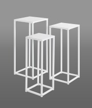 Blumentisch >25359< (3er-Set) in weiß, Metall - 22x61x22cm (BxHxT)