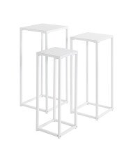 Blumentisch >25359< (3er-Set) in weiß, Metall...