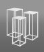 Blumentisch >25359< (3er-Set) in weiß, Metall - 22x61x22cm (BxHxT)