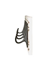 Wandgarderobe >25383< in schwarz, weiß, MDF, Metall - 60x13x6cm (BxHxT)