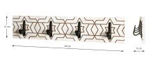 Wandgarderobe >25383< in schwarz, weiß, MDF, Metall - 60x13x6cm (BxHxT)