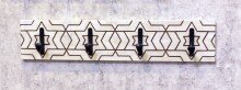 Wandgarderobe >25383< in schwarz, weiß, MDF, Metall - 60x13x6cm (BxHxT)