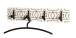 Wandgarderobe >25383< in schwarz, weiß, MDF, Metall - 60x13x6cm (BxHxT)