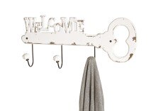 Garderobenleiste >25386< in weiß gewischt - 50x22x7 (BxHxT)