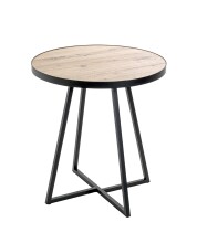 Beistelltisch >25445< in schwarz-eiche, MDF, Metall...