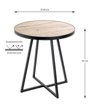 Beistelltisch >25445< in schwarz-eiche, MDF, Metall...