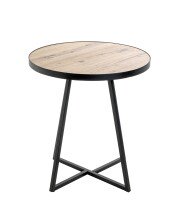 Beistelltisch >25445< in schwarz-eiche, MDF, Metall - 52x48cm (HxD)