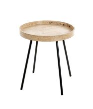 Beistelltisch >25485< in eiche, schwarz, MDF,...