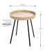 Beistelltisch >25485< in eiche, schwarz, MDF, Metall - 45x40cm (HxD)