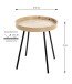 Beistelltisch >25485< in eiche, schwarz, MDF, Metall - 45x40cm (HxD)