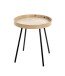 Beistelltisch >25485< in eiche, schwarz, MDF, Metall - 45x40cm (HxD)
