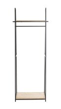 Garderobe >25492< in eiche, schwarz, MDF, Metall - 68x166x40cm (BxHxT)