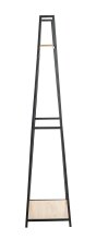 Garderobe >25492< in eiche, schwarz, MDF, Metall - 68x166x40cm (BxHxT)