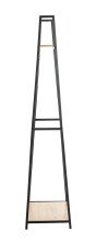 Garderobe >25492< in eiche, schwarz, MDF, Metall - 68x166x40cm (BxHxT)