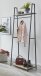 Garderobe >25492< in eiche, schwarz, MDF, Metall - 68x166x40cm (BxHxT)