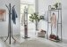 Garderobe >25492< in eiche, schwarz, MDF, Metall - 68x166x40cm (BxHxT)
