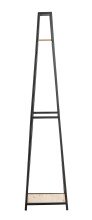 Garderobe >25493< in eiche, schwarz, MDF, Metall - 38x166x40cm (BxHxT)