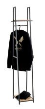 Garderobe >25493< in eiche, schwarz, MDF, Metall - 38x166x40cm (BxHxT)