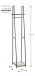 Garderobe >25493< in eiche, schwarz, MDF, Metall - 38x166x40cm (BxHxT)