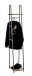 Garderobe >25493< in eiche, schwarz, MDF, Metall - 38x166x40cm (BxHxT)