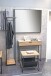 Garderobe >25493< in eiche, schwarz, MDF, Metall - 38x166x40cm (BxHxT)