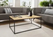 Couchtisch >2132< in Eiche Massiv, Gestell Matall...