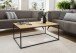 Couchtisch >2132< in Eiche Massiv, Gestell Matall schwarz - 100x40x60cm (BxHxT)