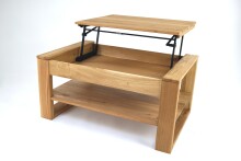 Couchtisch >2137< in Eiche Massiv geölt, Eiche - 100x45,5x65cm (BxHxT)