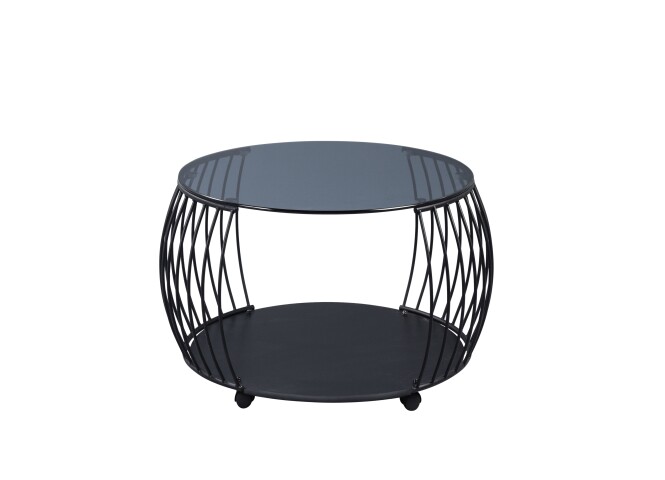 Couchtisch >Shanghai< in schwarz - Durchmesser 60cm, Höhe 45,5cm