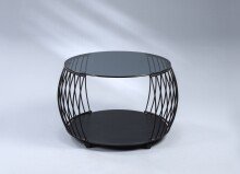 Couchtisch >Shanghai< in schwarz - Durchmesser 60cm, Höhe 45,5cm