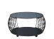 Couchtisch >Shanghai< in schwarz, Metall schwarz/Sicherheitsglas grau - 46 (H), 80cm Durchmesser