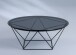 Couchtisch >Nario < Metall schwarz + Sicherheitsglas grau - 70cm Durchmesser, 36cm (H)