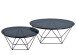 Couchtisch >Nario < Metall schwarz + Sicherheitsglas grau - 70cm Durchmesser, 36cm (H)