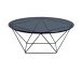 Couchtisch >Nario < Metall schwarz + Sicherheitsglas grau - 70cm Durchmesser, 36cm (H)
