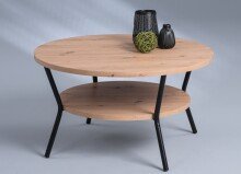 Couchtisch >Aurora< in braun/schwarz, MDF Dekor Artisaneiche - 45x80cm (HxD)