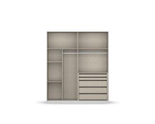 Drehtürenschrank >Modesty< in Glas seidengrau / seidengrau - 181x210x54 (BxHxT)