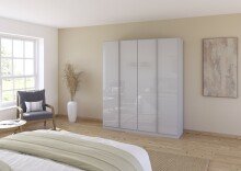 Drehtürenschrank >Monostar< in Glas seidengrau...