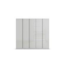 Drehtürenschrank >Monostar< in Glas seidengrau / seidengrau - 226x210x54 (BxHxT)